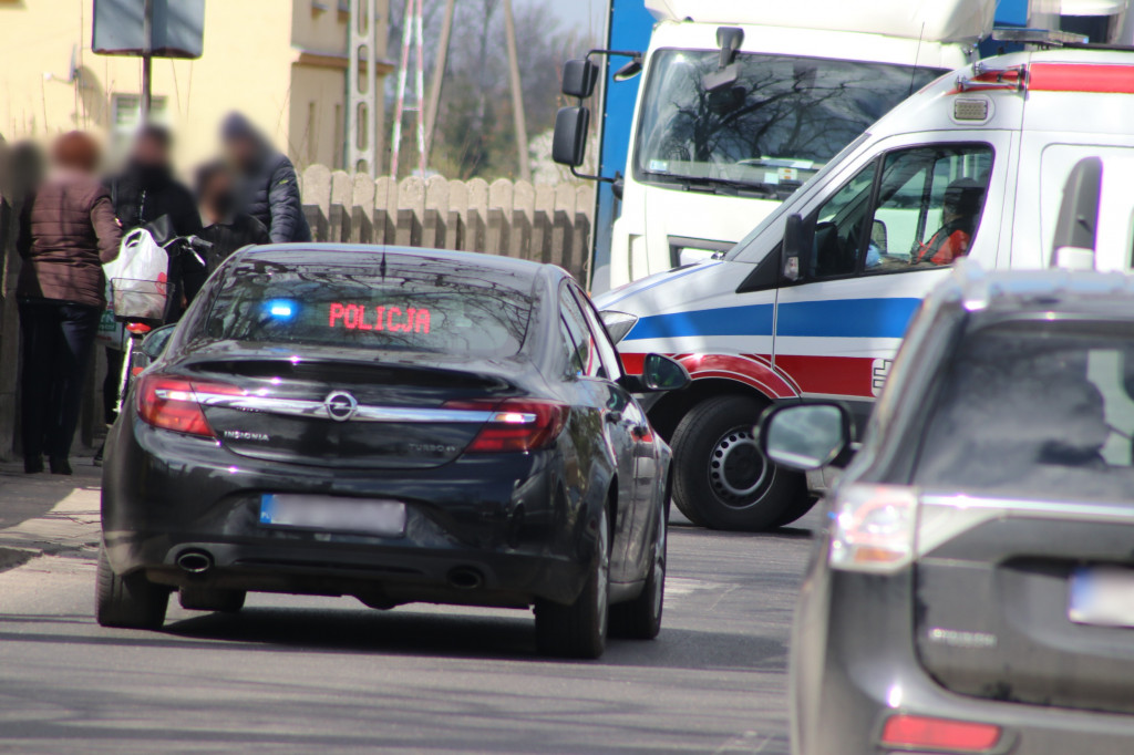 Wypadek na ul. Dworcowej w Poniecu