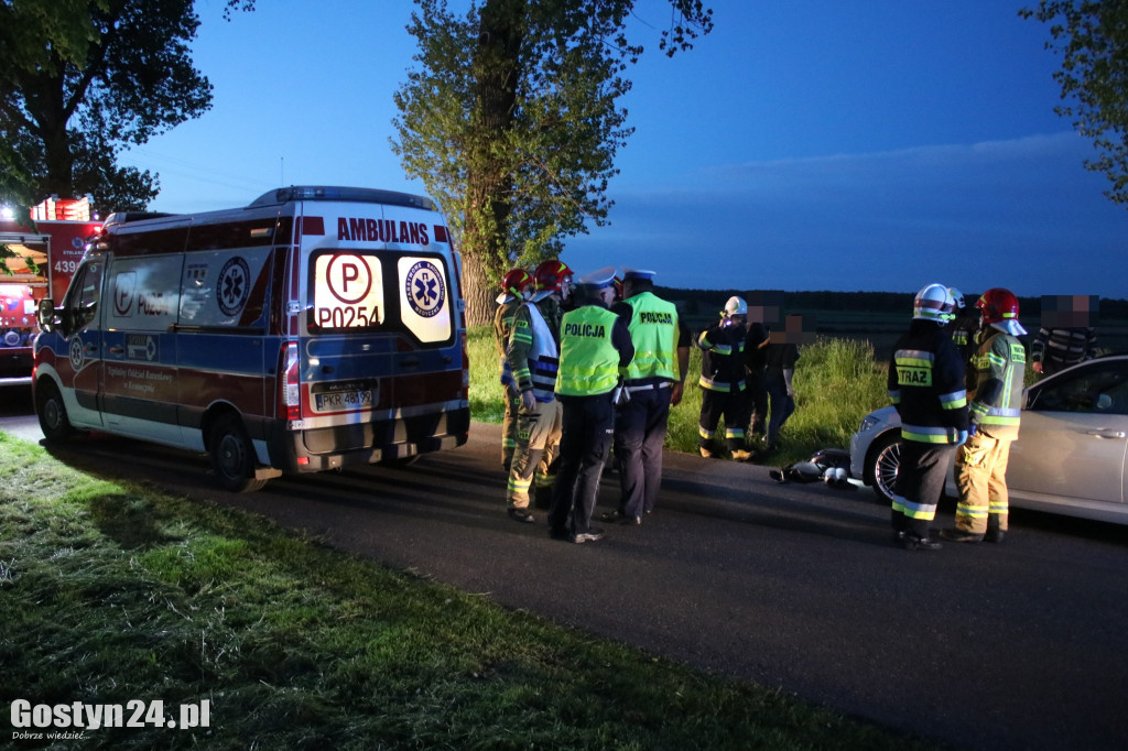 Wypadek motocyklisty na ul. Boreckiej w Pogorzeli