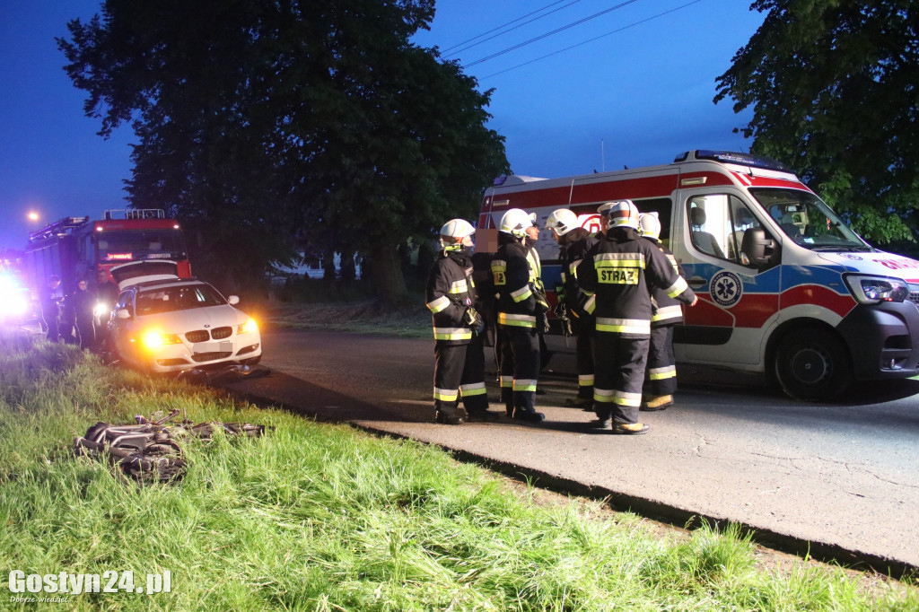 Wypadek motocyklisty na ul. Boreckiej w Pogorzeli
