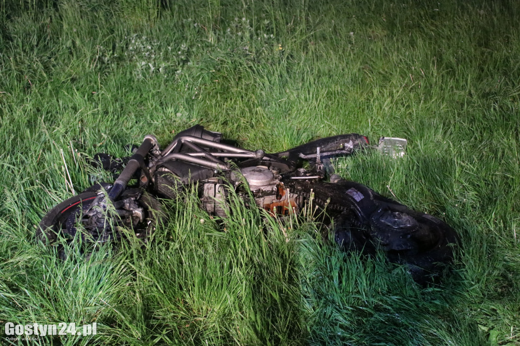 Wypadek motocyklisty na ul. Boreckiej w Pogorzeli