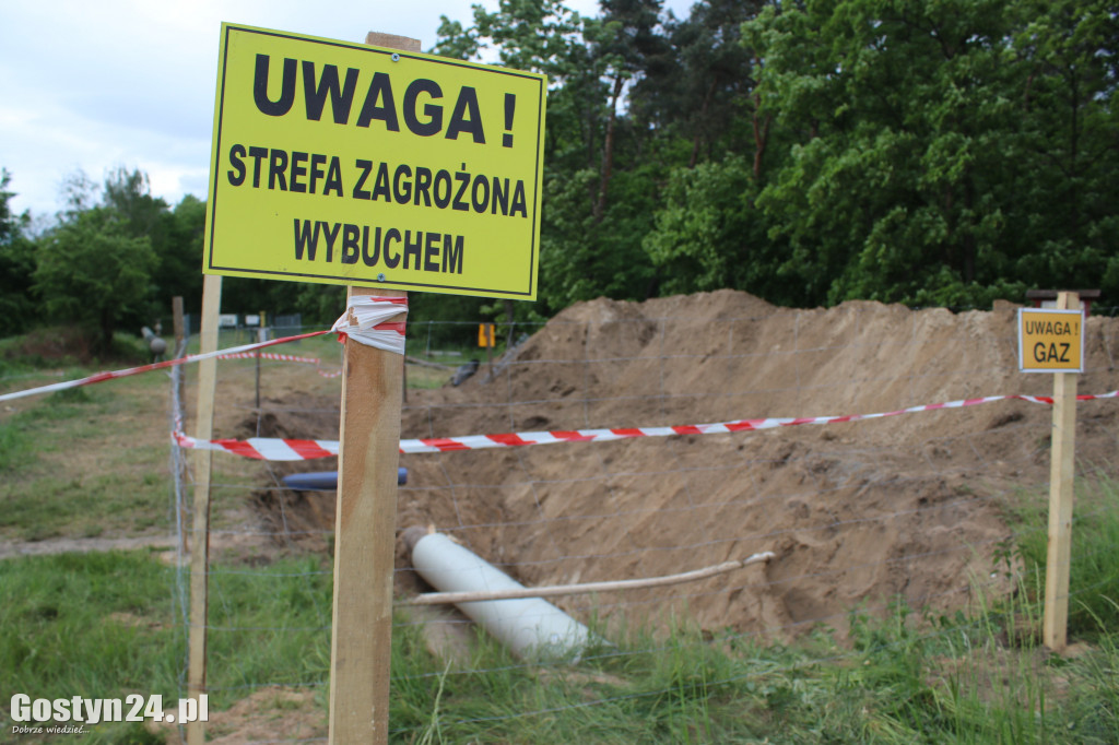 Wykopy na ścieżce rowerowej Piaski Gostyń