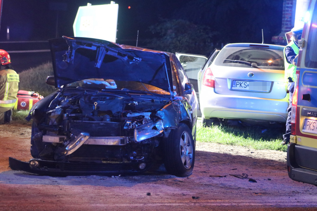 Wypadek na skrzyżowaniu w Kunowie