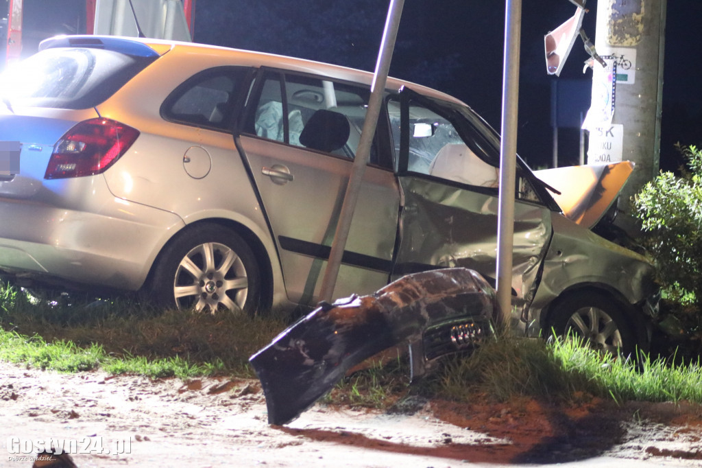 Wypadek na skrzyżowaniu w Kunowie
