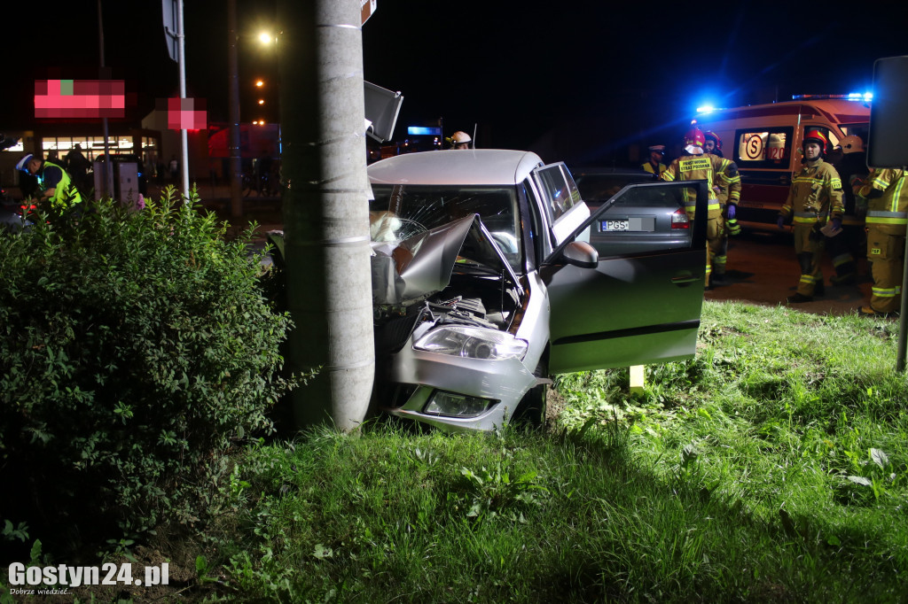 Wypadek na skrzyżowaniu w Kunowie