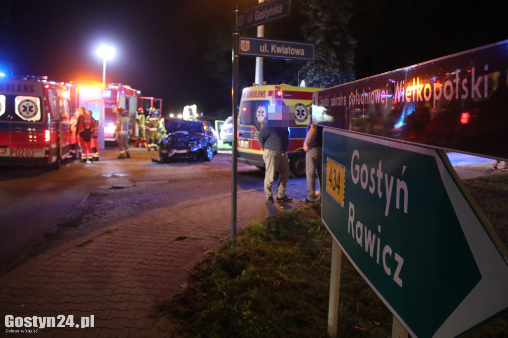 Wypadek na skrzyżowaniu w Kunowie
