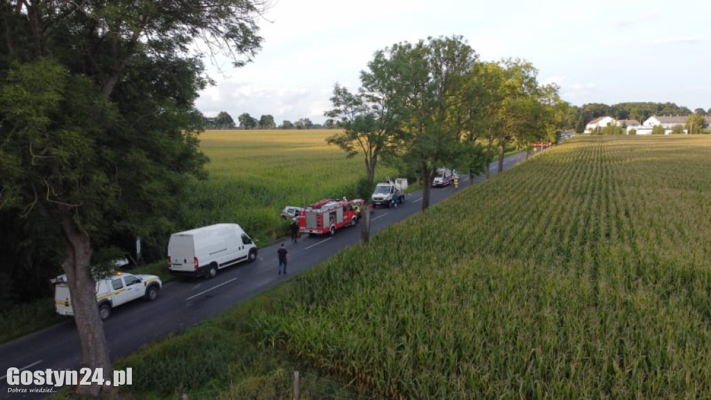 Wypadek na trasie Poniec - Drzewce