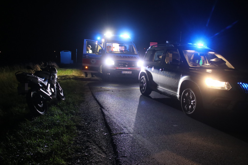 Wypadek motocyklisty i jego pasażera na trasie Bodzewo-Bodzewko Drugie