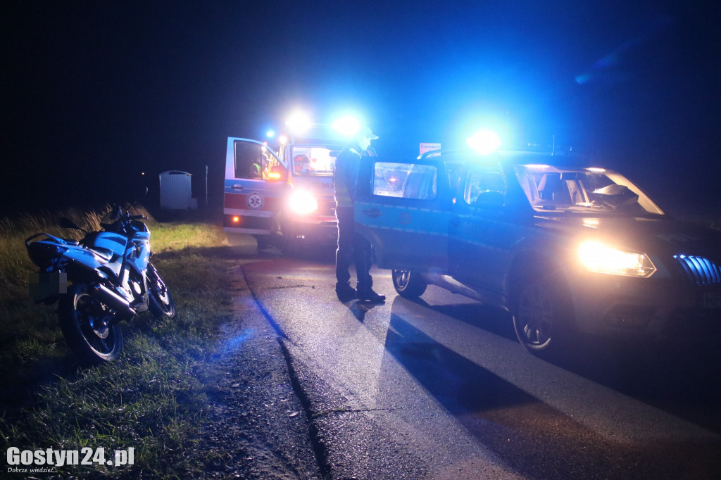 Wypadek motocyklisty i jego pasażera na trasie Bodzewo-Bodzewko Drugie