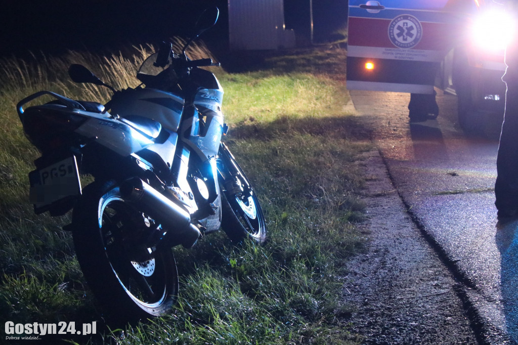 Wypadek motocyklisty i jego pasażera na trasie Bodzewo-Bodzewko Drugie