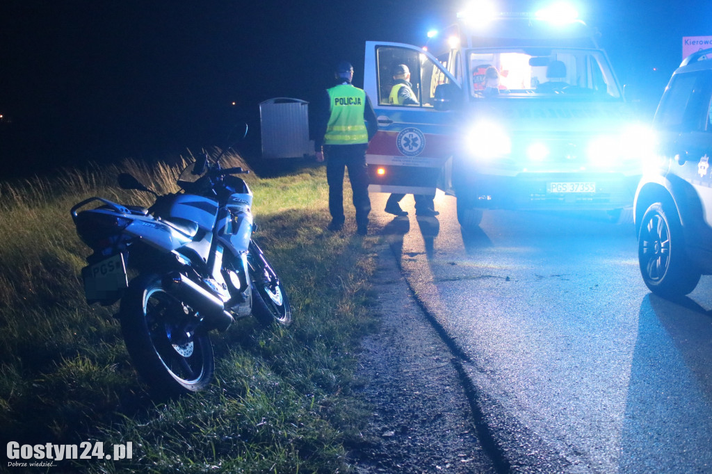 Wypadek motocyklisty i jego pasażera na trasie Bodzewo-Bodzewko Drugie