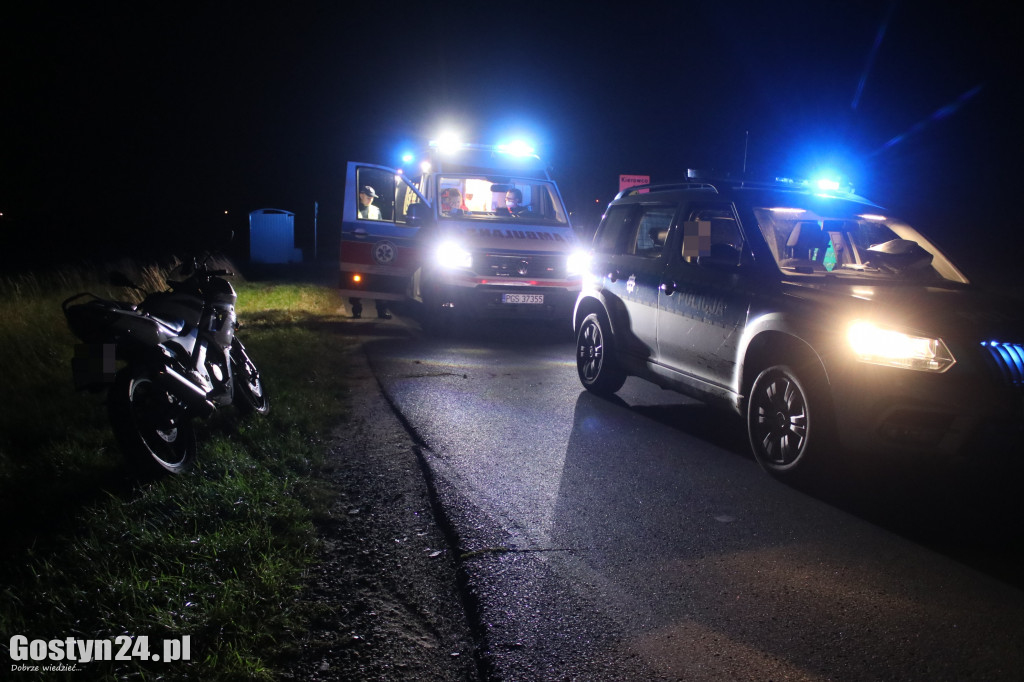 Wypadek motocyklisty i jego pasażera na trasie Bodzewo-Bodzewko Drugie