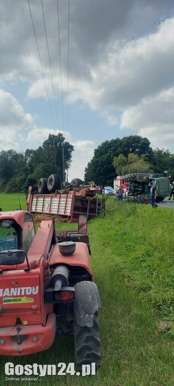 Zdarzenie z udziałem ciągnika na trasie Pępowo-Babkowice