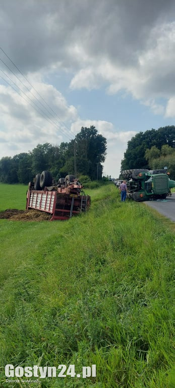 Zdarzenie z udziałem ciągnika na trasie Pępowo-Babkowice