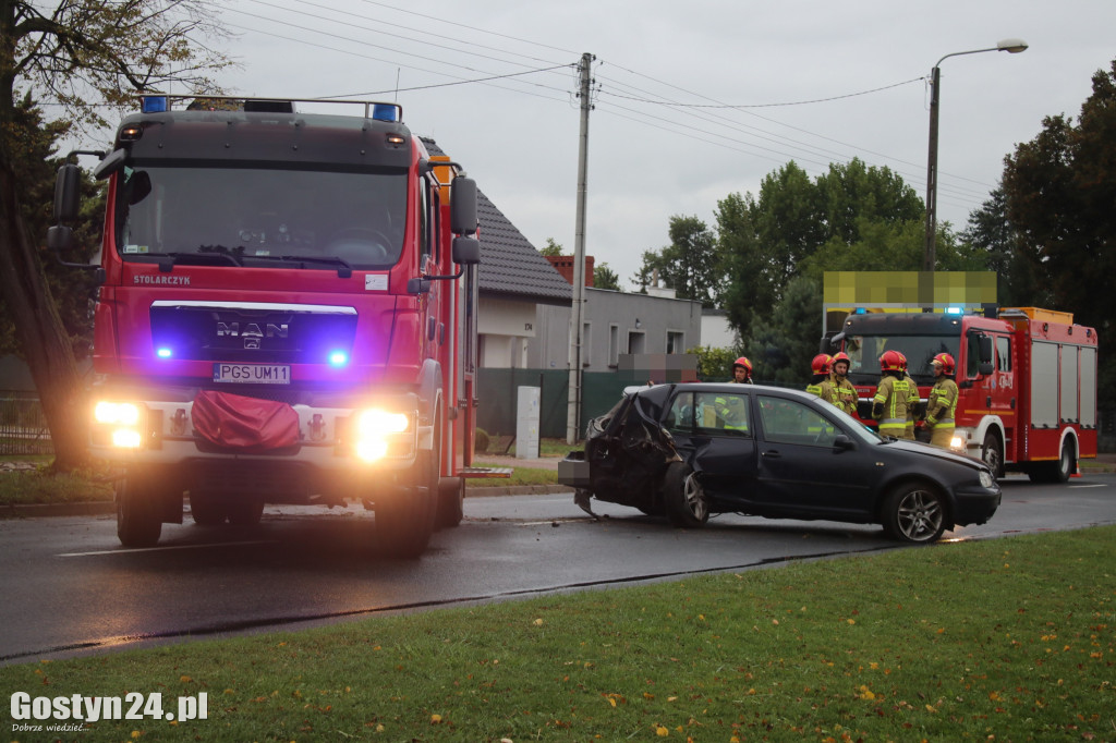 Wypadek na ul. Wrocławskiej w Gostyniu