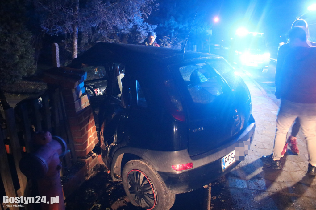 Auto wjechało w środku nocy w płot w Podrzeczu