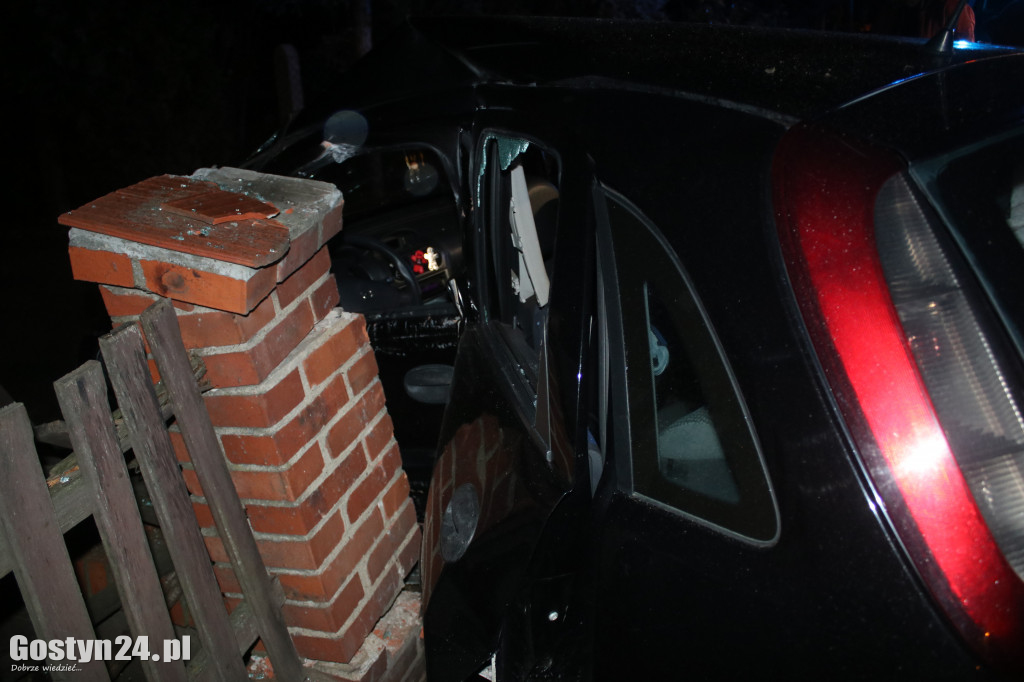 Auto wjechało w środku nocy w płot w Podrzeczu