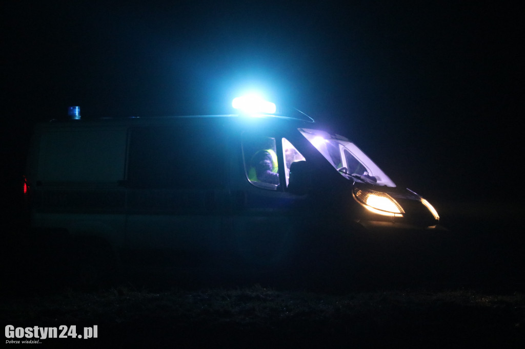 Nocny wypadek pomiędzy Gostyniem a Kunowem