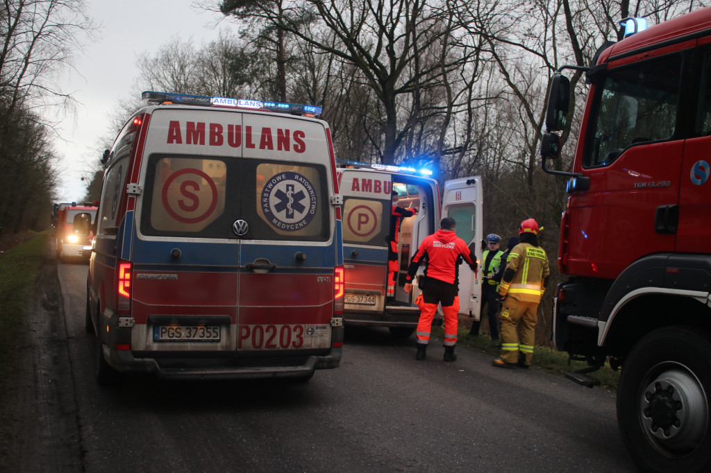 Samochód wypadł z drogi na trasie Karzec-Dzięczyna