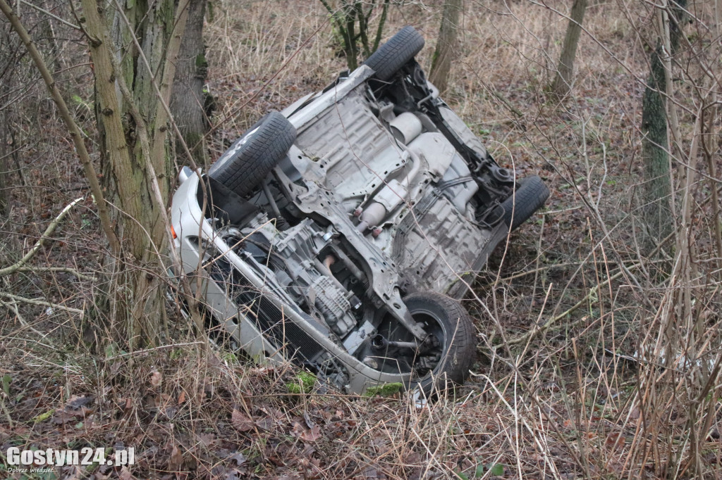 Samochód wypadł z drogi na trasie Karzec-Dzięczyna