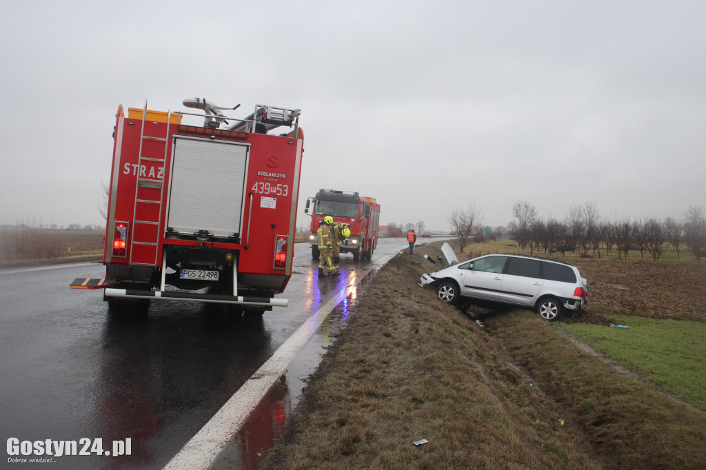 Wypadek na obwodnicy Krobi. Jeden kierowca pijany