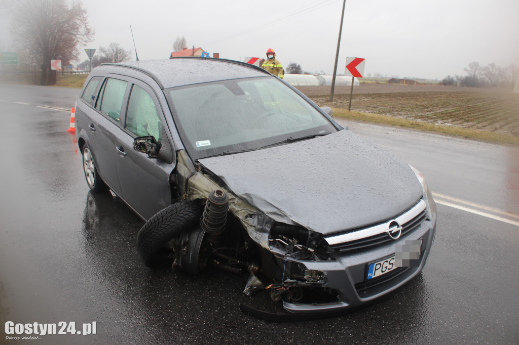 Wypadek na obwodnicy Krobi. Jeden kierowca pijany