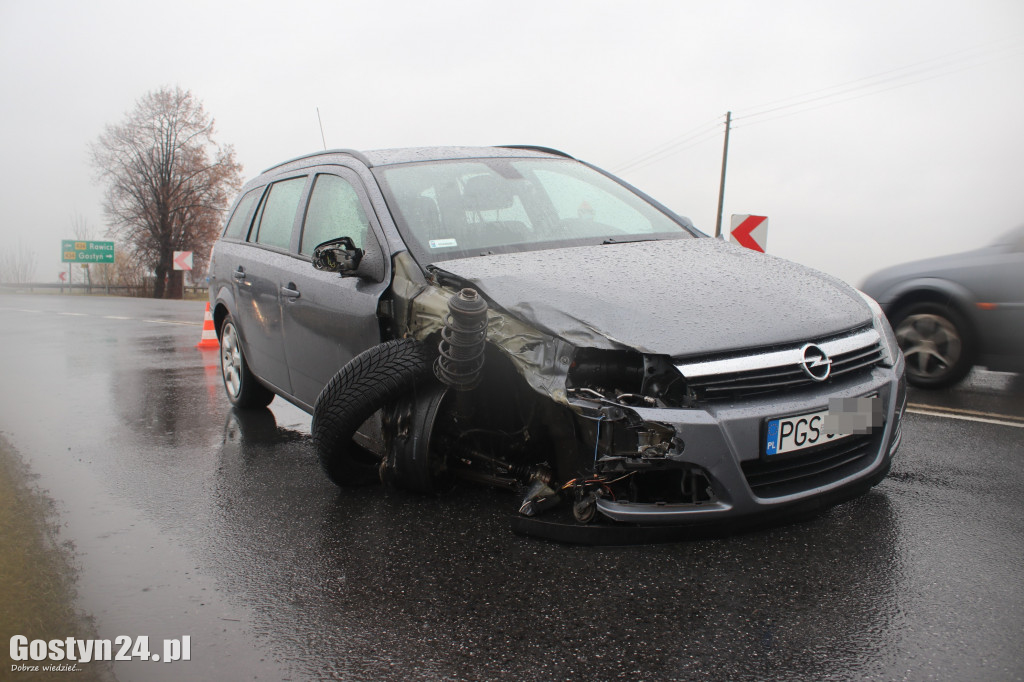 Wypadek na obwodnicy Krobi. Jeden kierowca pijany