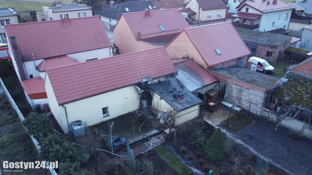 Pożar garażu i drewutni w Poniecu