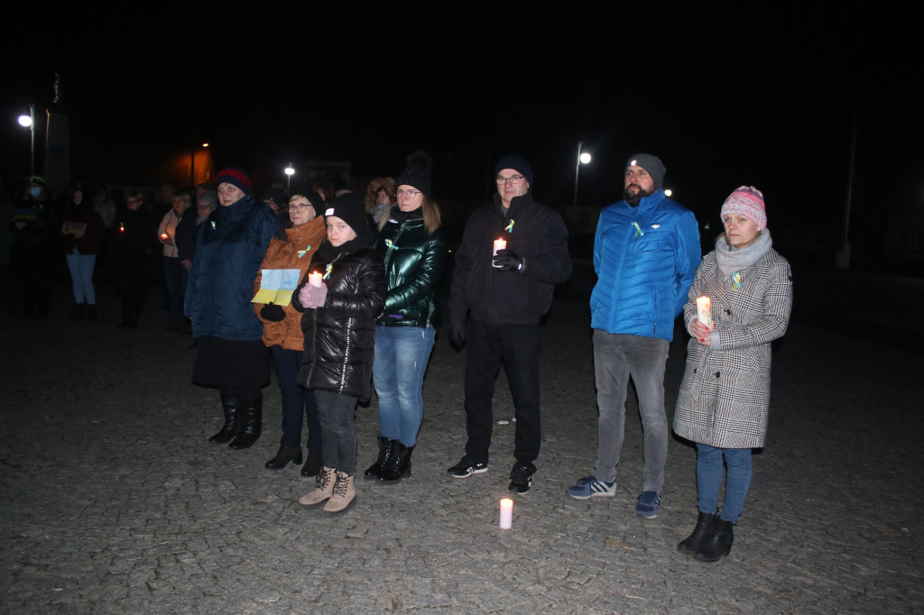 Manifestacja solidarności z Ukrainą w Pogorzeli