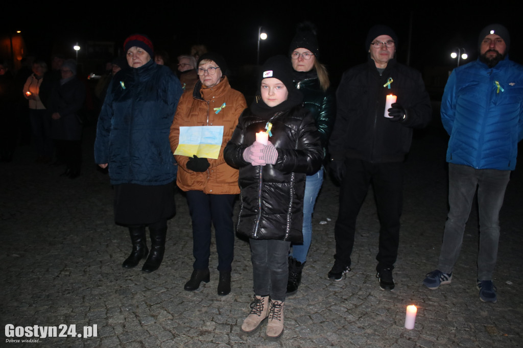 Manifestacja solidarności z Ukrainą w Pogorzeli
