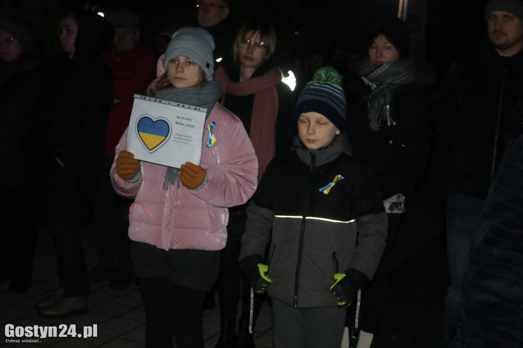 Manifestacja solidarności z Ukrainą w Pogorzeli