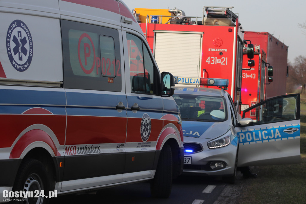 Kolizja dwóch pojazdów na trasie Gostyń-Krobia