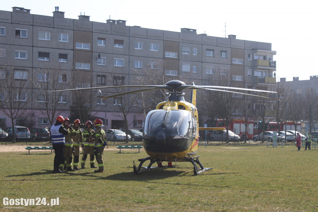Działania służb ratunkowych na os. Górna w Gostyniu