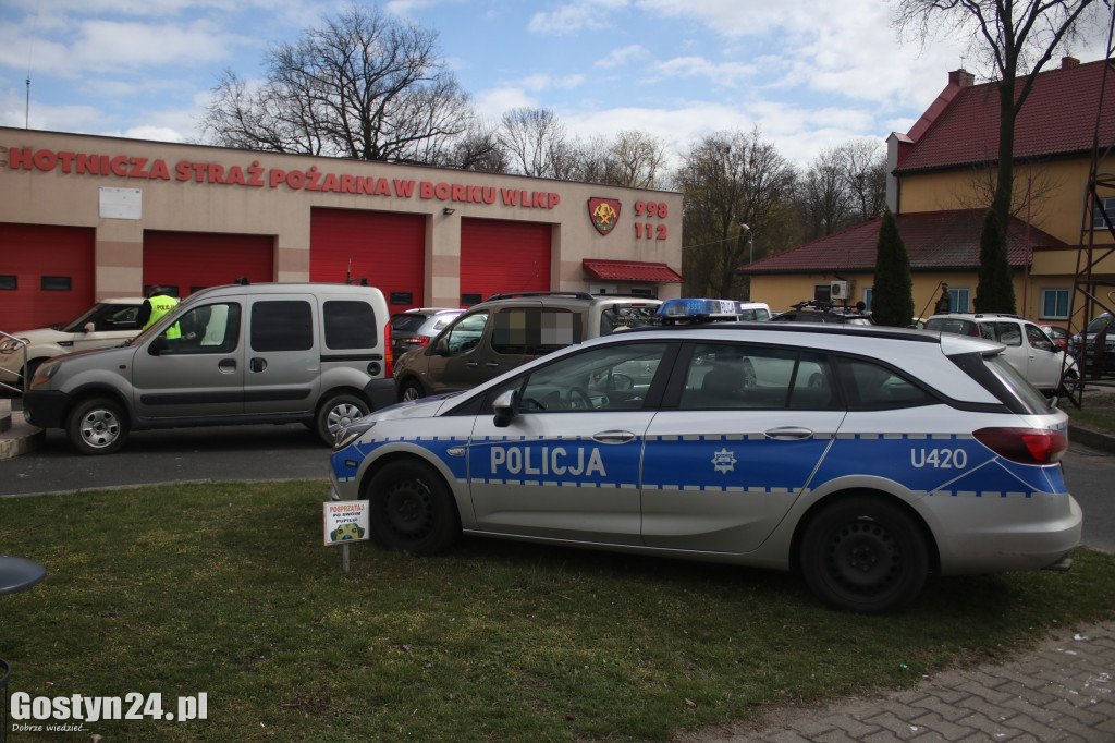 Zablokowany wyjazd zastępów OSP w Borku Wlkp.