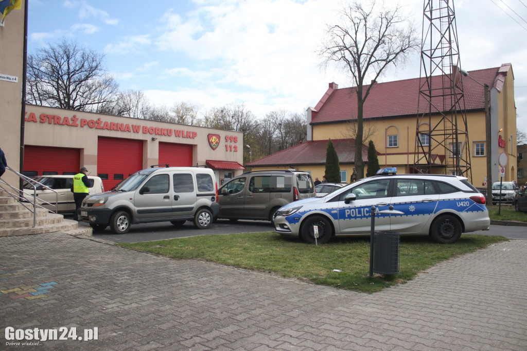 Zablokowany wyjazd zastępów OSP w Borku Wlkp.