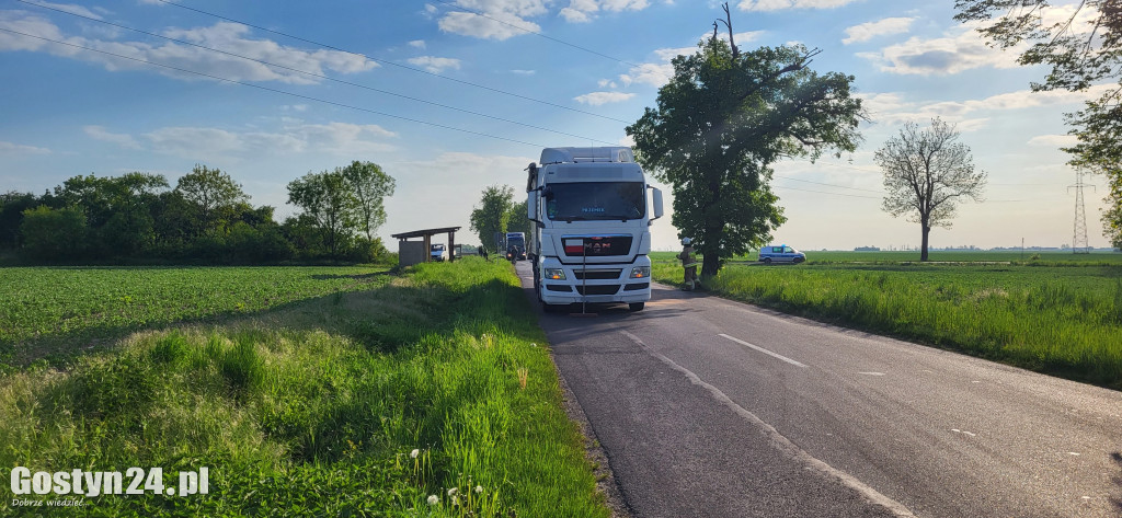 Zderzenie busa z ciężarówką na trasie Gostyń-Poniec
