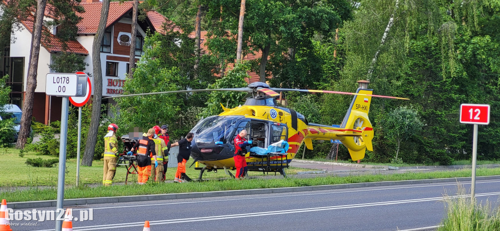 Wypadek na DK12 w Krzemieniewie. Na pomoc wezwano LPR