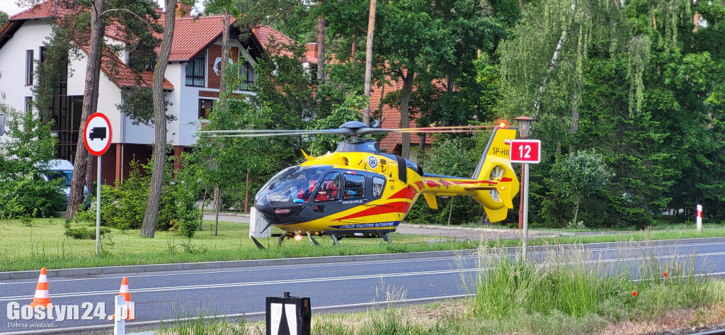 Wypadek na DK12 w Krzemieniewie. Na pomoc wezwano LPR