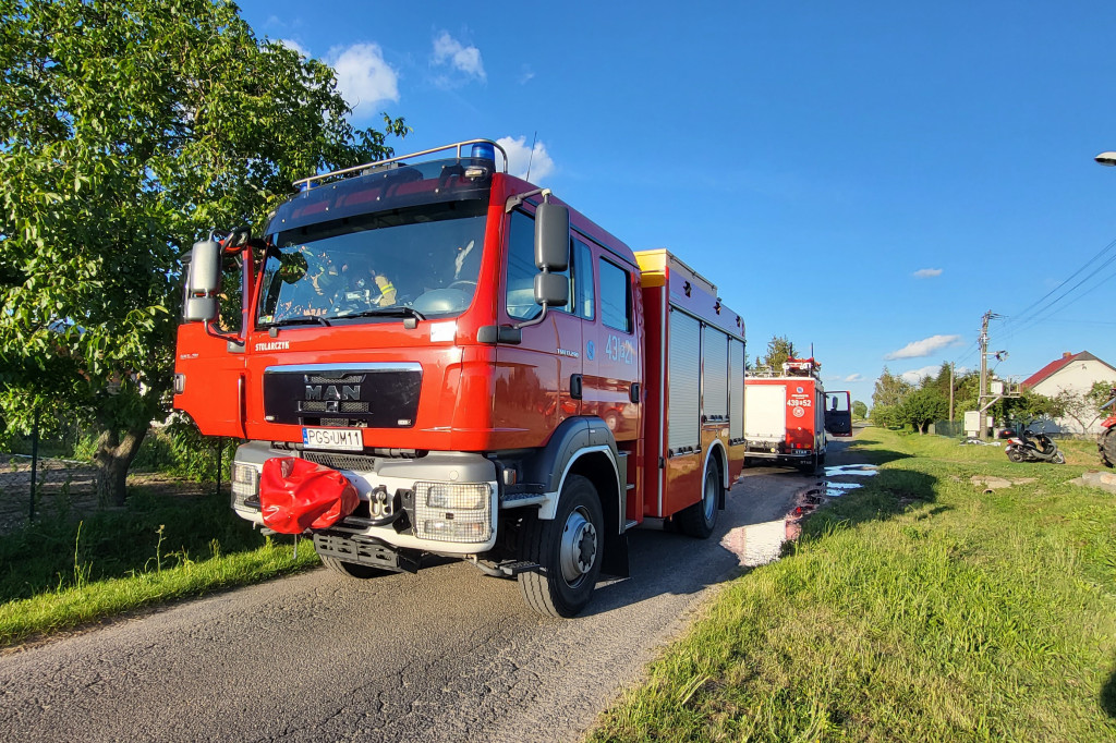 Pożar pomieszczenia budynku gospodarczego w Borku Wlkp.