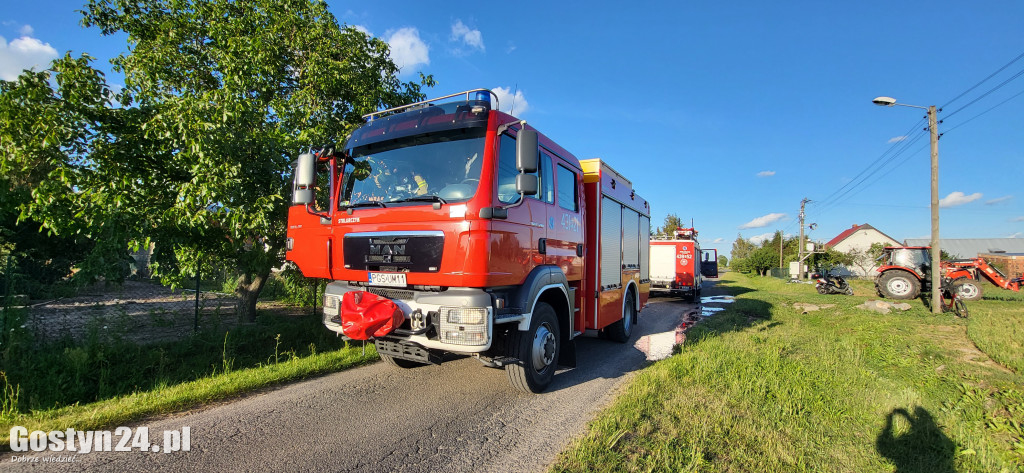 Pożar pomieszczenia budynku gospodarczego w Borku Wlkp.