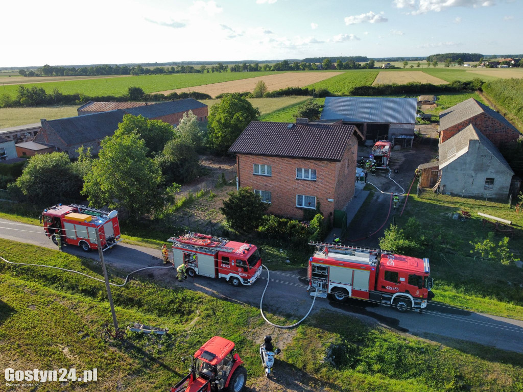 Pożar pomieszczenia budynku gospodarczego w Borku Wlkp.