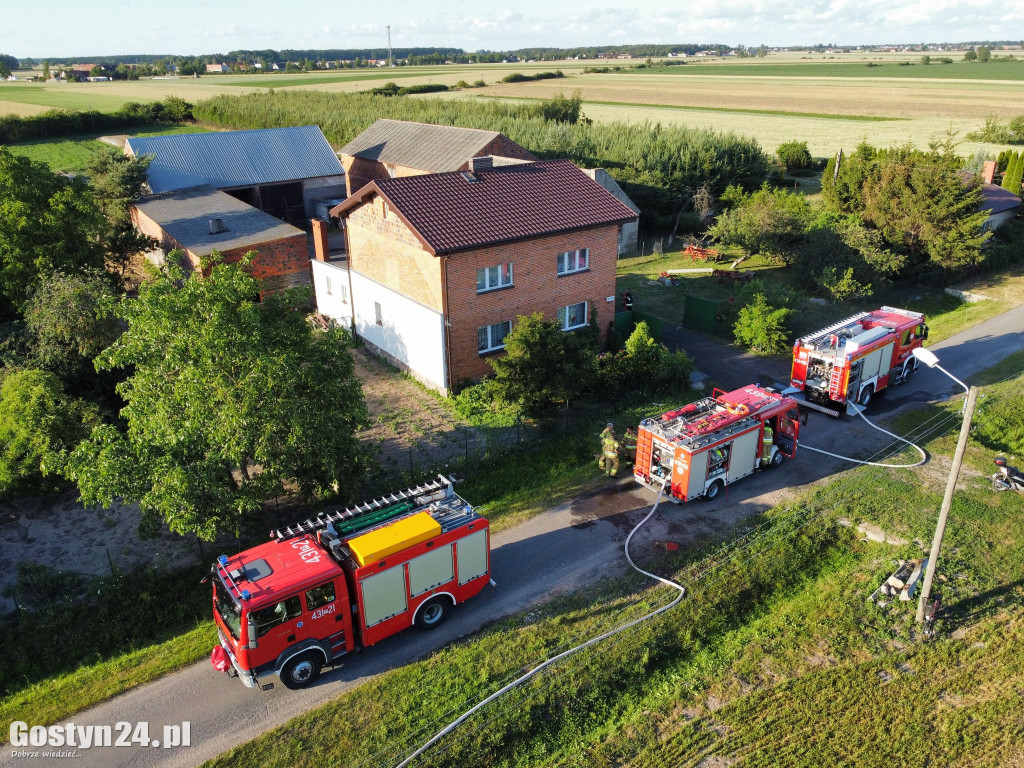 Pożar pomieszczenia budynku gospodarczego w Borku Wlkp.