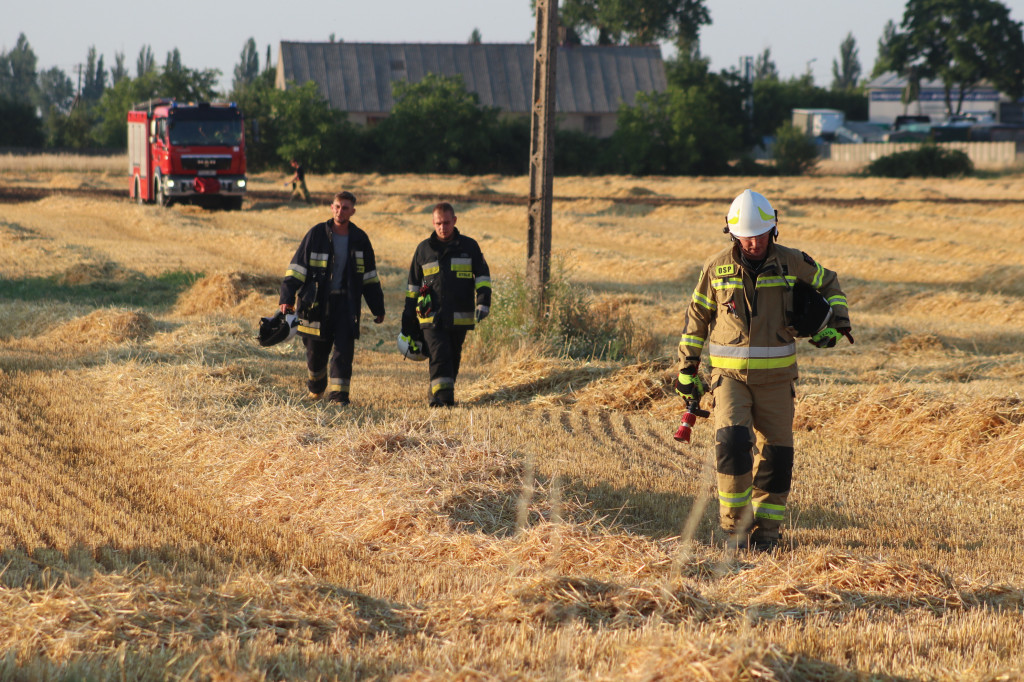 Pożar na polu pomiędzy Strumianami a Borkiem Wlkp.