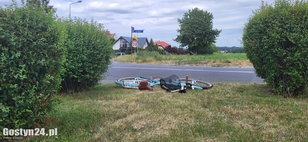Potrącenie rowerzystki w rejonie mleczarni w Gostyniu
