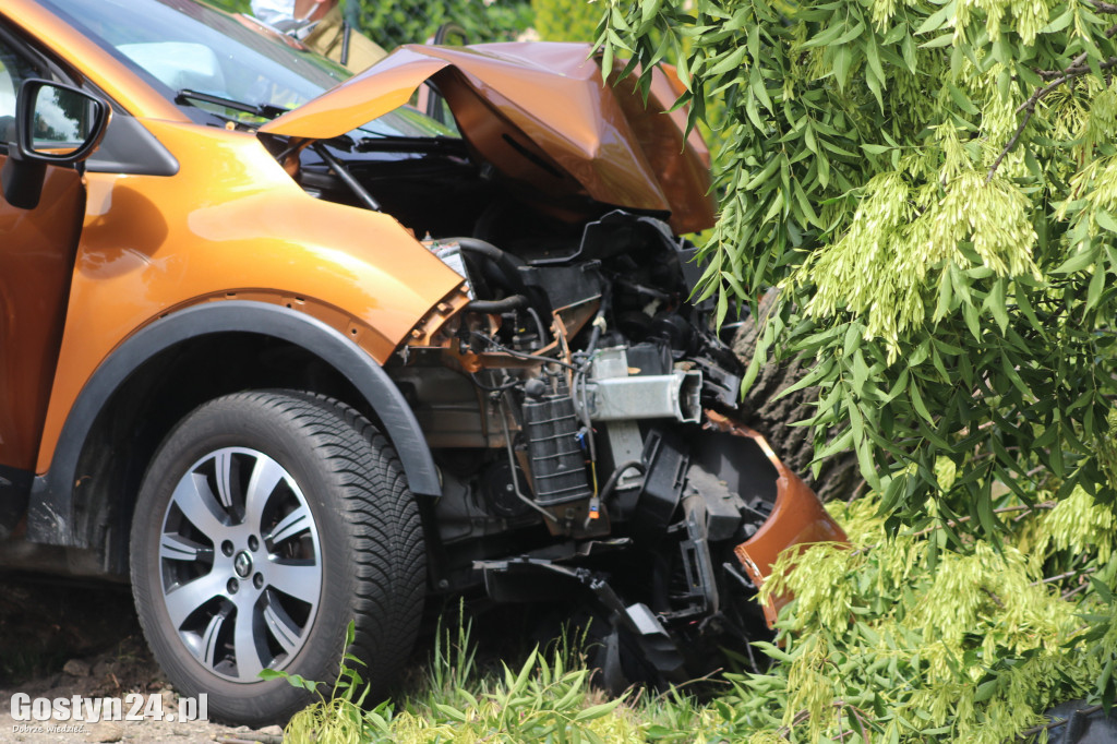 Kierowca renault captur roztrzaskał się na drzewie