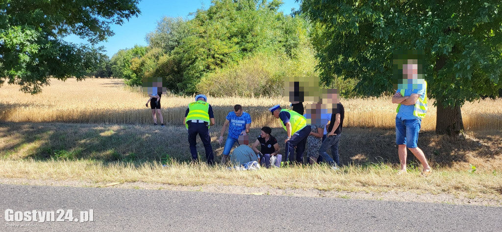 Potrącenie rowerzysty na trasie Karzec - Dzięczyna