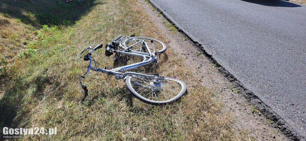 Potrącenie rowerzysty na trasie Karzec - Dzięczyna