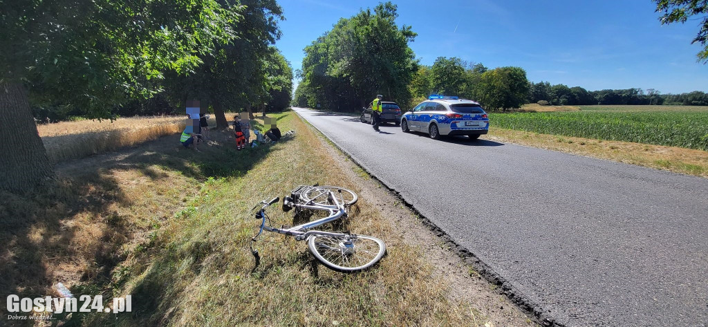 Potrącenie rowerzysty na trasie Karzec - Dzięczyna