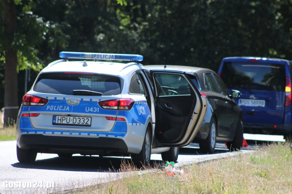 Potrącenie rowerzysty na trasie Karzec - Dzięczyna