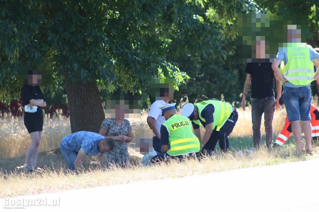 Potrącenie rowerzysty na trasie Karzec - Dzięczyna