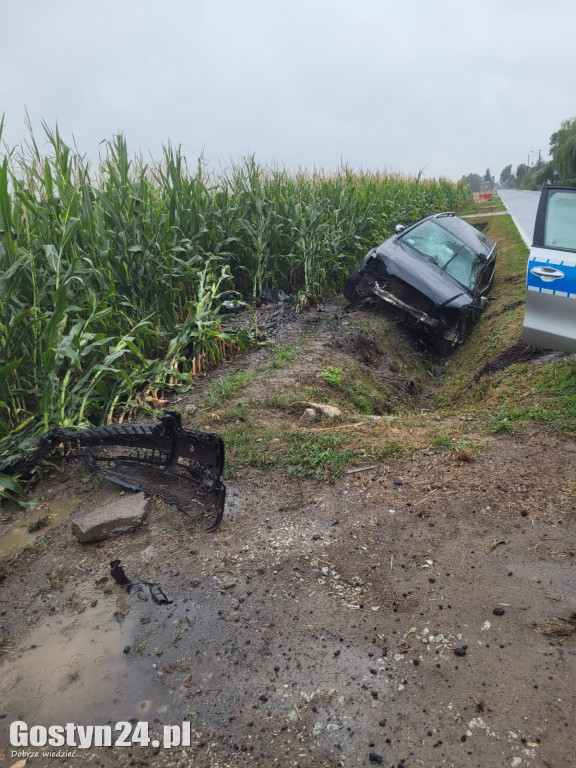 Wypadek pijanej 30-latki w Grabonogu